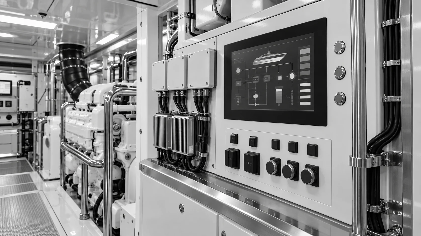 Illustrative monochrome Onboard monitoring and controls