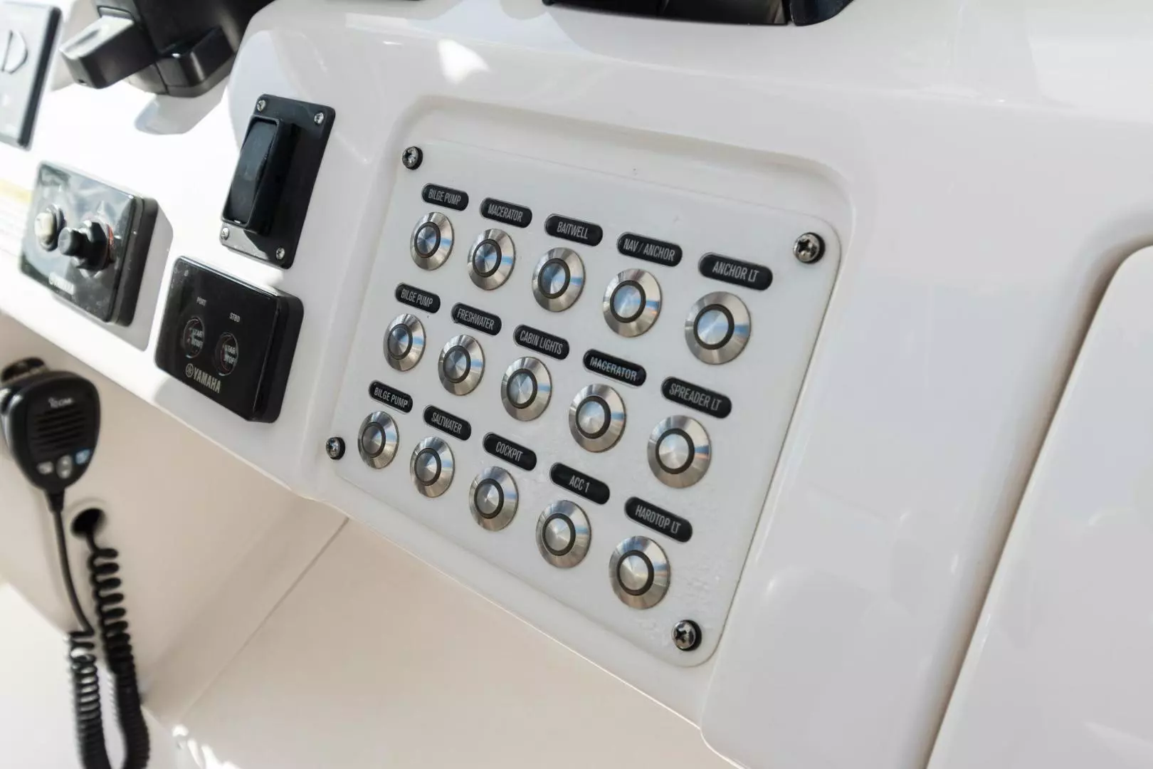 Original Boat Sparky switch-panel photograph shown in monochrome